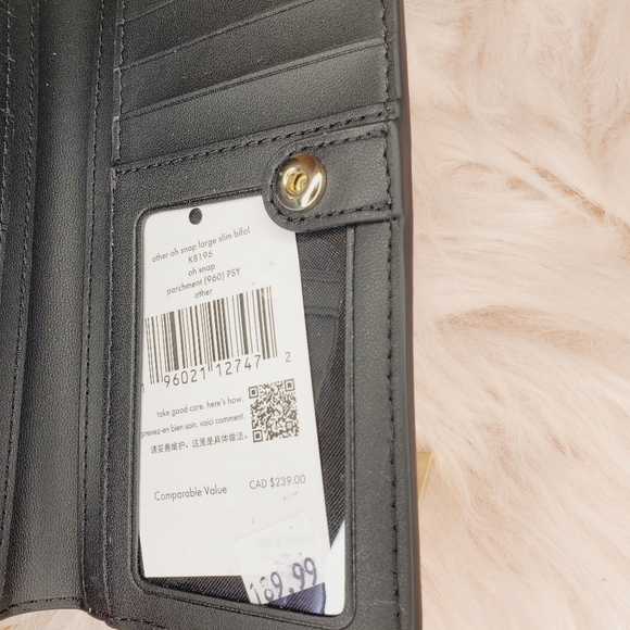 NWT KATE SPADE OH SNAP CAMERA LARGE SLIM BIFOLD WALLET $199 PARCHMENT MULTI - Picture 5 of 6